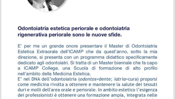 Dott.ssa Milvia Di Gioia, DIRETTRICE DEL MASTER ICAMP ODONTOIATRIA ESTETICA EXTRAORALE